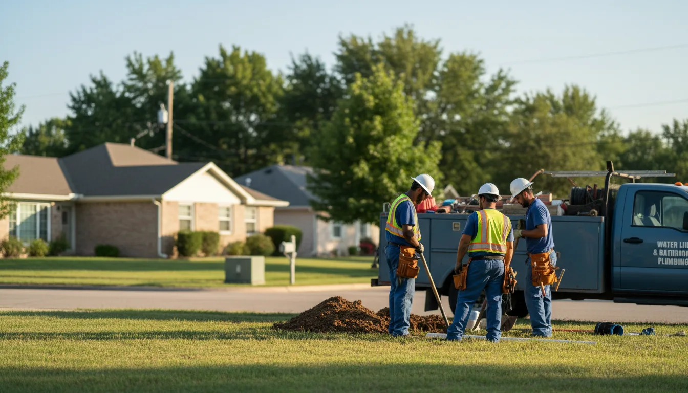 Residential water line and bathroom plumbing service in Wichita, KS